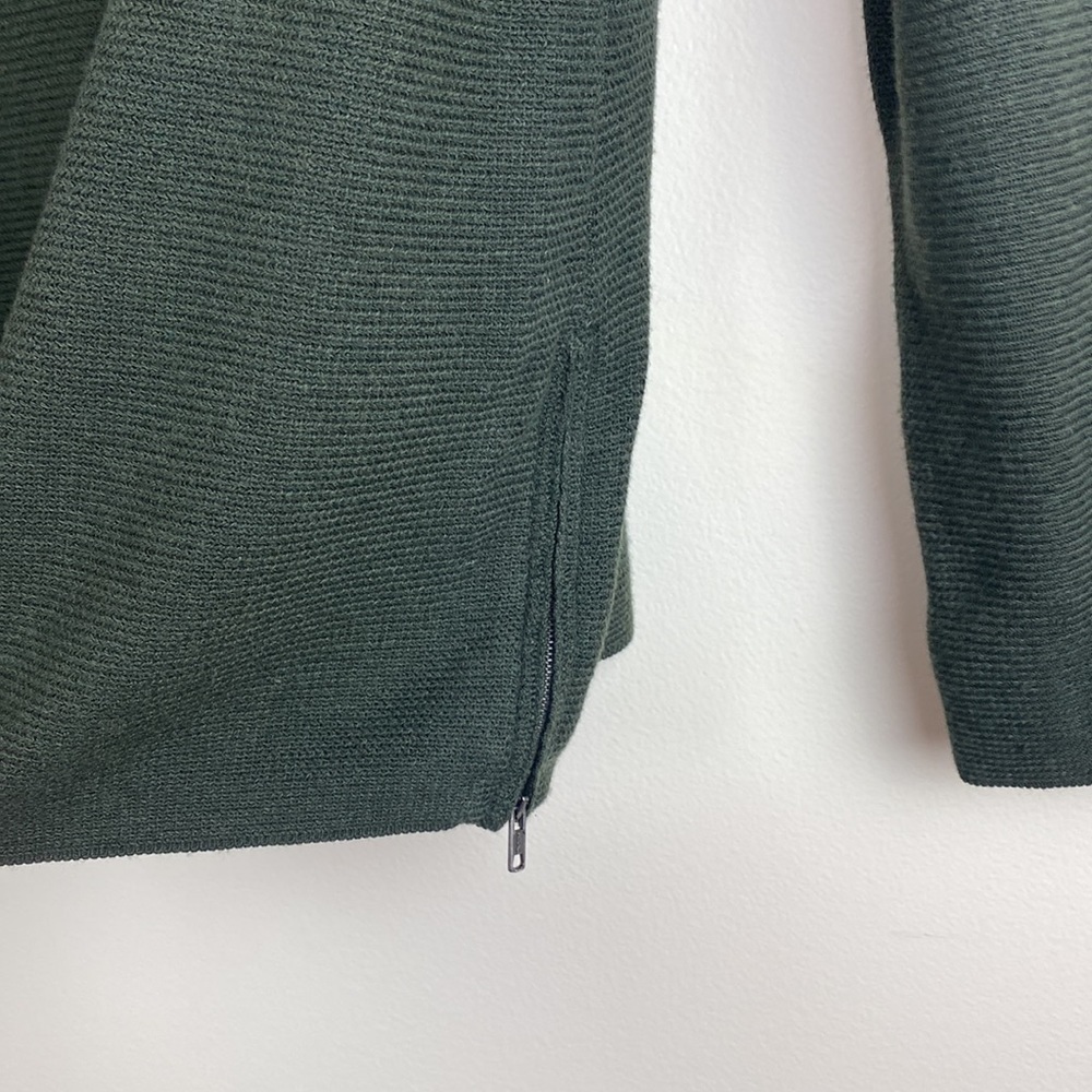 J.Jill Woman’s Large Sweater Olive Green Zipper Side Detail Boatneck - Picture 5 of 8